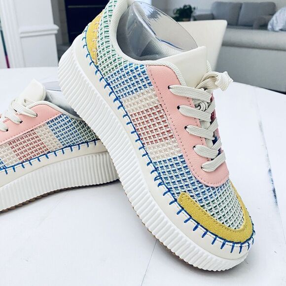 Nicole Miller Shoes - Nicole Miller  Mixed Media Platform NY Shoes Sneaker Women's  Size 8 Pastel New